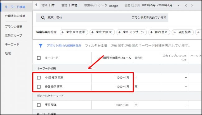検索ボリュームを調べる